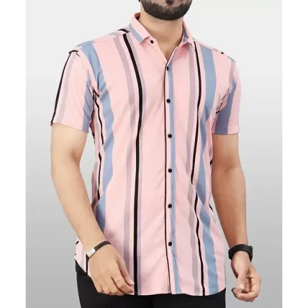 GR-Men Regular Fit Printed Spread Collar Casual Shirt [Low Budget Product]