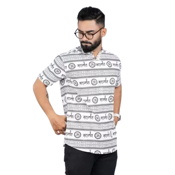GR-Mahakal Cotton Short Sleeve Shirt For Man and Boys [Low Budget Product]