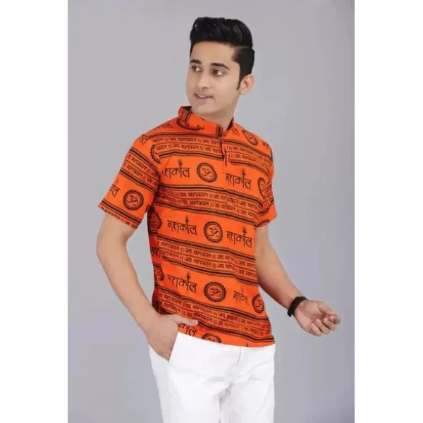 GR-Mahakal Cotton Short Sleeve Shirt For Man and Boys [Low Budget Product]