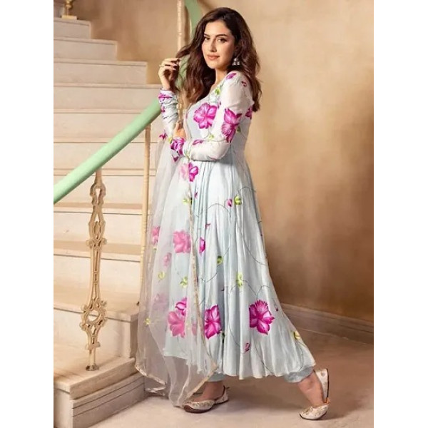 GR-Elegant Fancy Georgette Kurta Dupatta For Women [Premium Product]