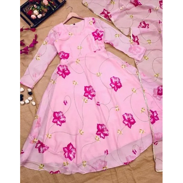 GR-Elegance Personified: Fancy Georgette Kurta Dupatta Set for Women [Premium Product]