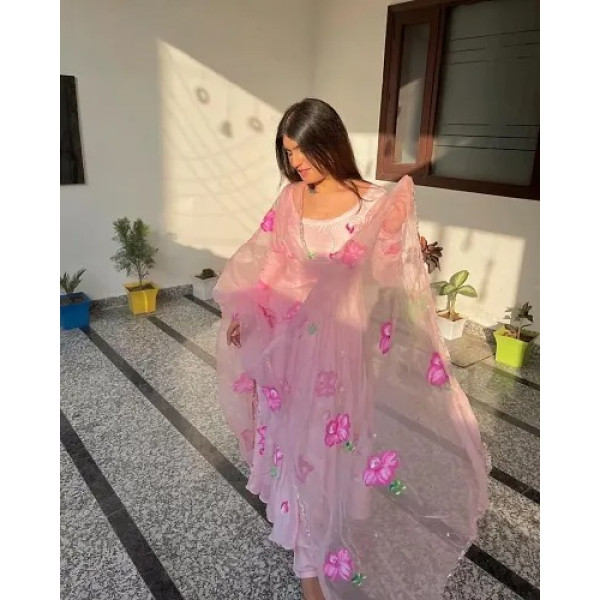 GR-Elegance Personified: Fancy Georgette Kurta Dupatta Set for Women [Premium Product]