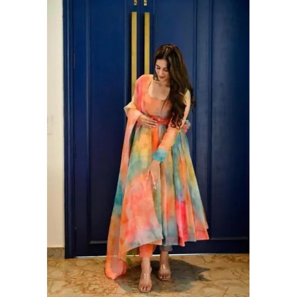 GR-Exquisite Fancy Rayon Kurtas with Dupatta for W...