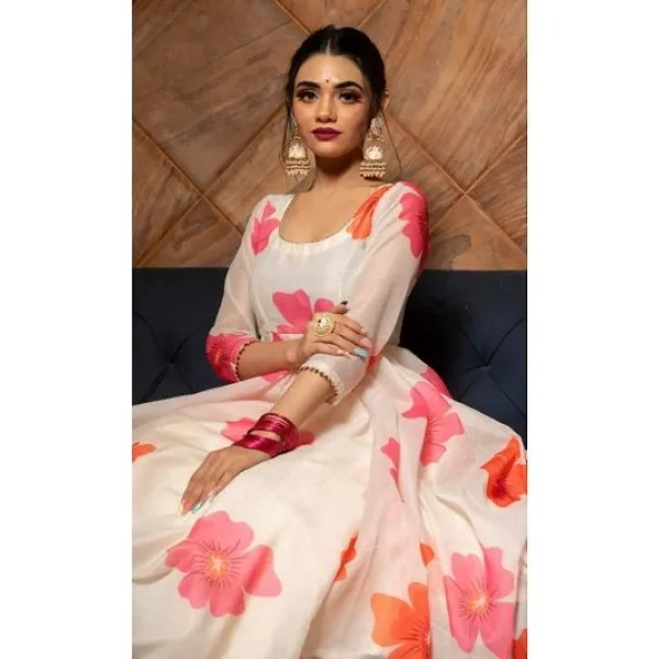 GR-Timeless Elegance: Classic Georgette Stitched Printed Kurtas for Women [Low Budget Product]