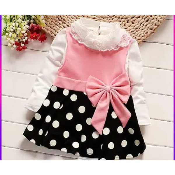 GR-Cute Polka Dot Dress for Girls [Low Budget Prod...