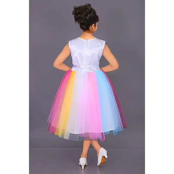 GR-Magical Unicorn Net Dress for Girls [Low Budget Product]