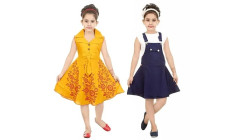 GR-Colorful Cotton Blend Dress Combo Pack of 2 [Lo...