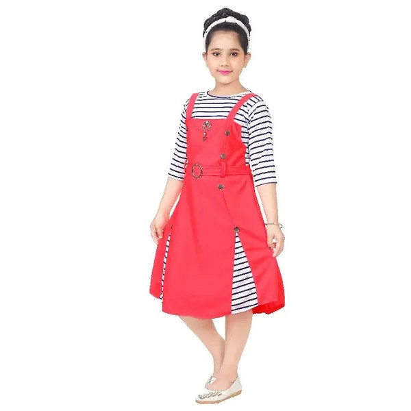 GR-Adorable Pink Cotton Blend Frock for Girls [Low Budget Product]