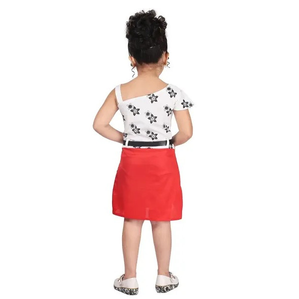 GR-Elegant Red Georgette Dress for Girls [Low Budget Product]