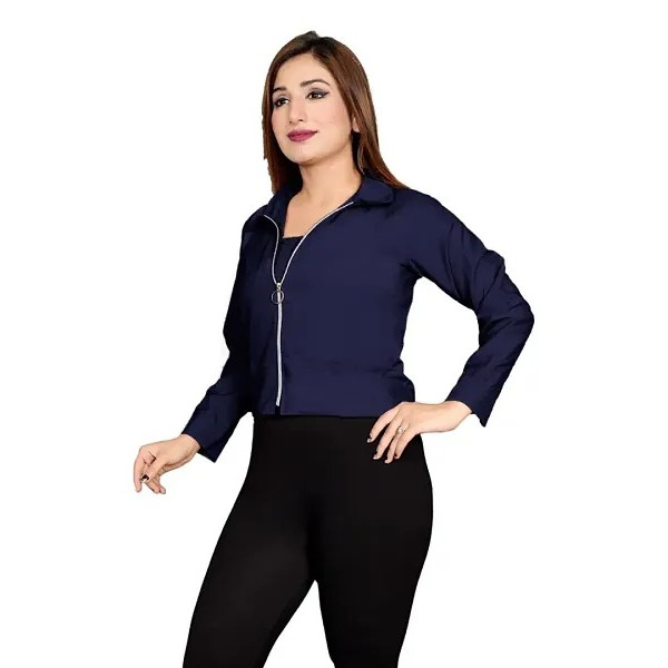 GR-Fashion Forward Combo: Versatile Jacket Paired with Trendy Crop Top Ensemble [Low Budget Product]