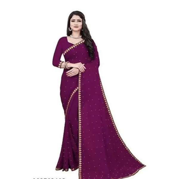 GR-Daily Wear Lycra Saree with Blouse Piece [Low B...