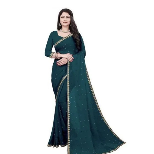 GR-Daily Wear Lycra Saree with Blouse Piece [Low B...