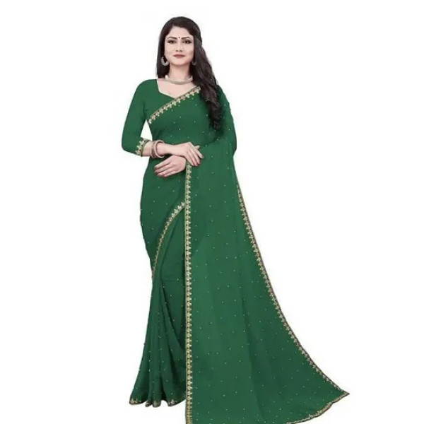 GR-Daily Wear Lycra Saree with Blouse Piece [Low B...