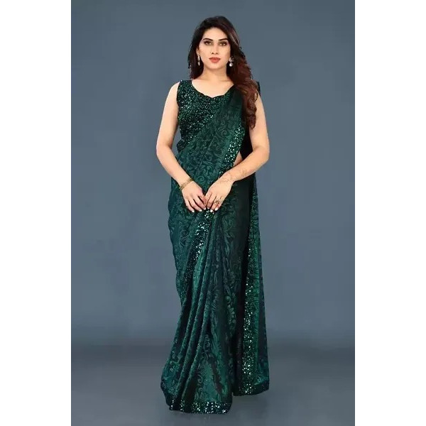 GR-Daily Wear Lycra Saree with Blouse Piece [Low Budget Product]