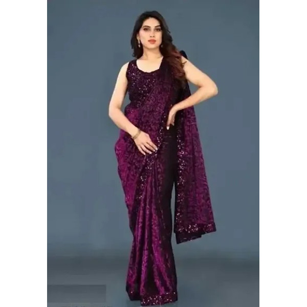 GR-Daily Wear Lycra Saree with Blouse Piece [Low B...