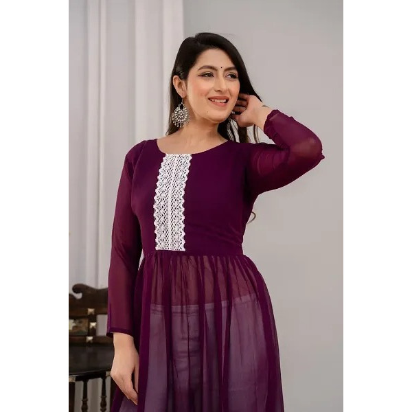 GR-Fancy Faux Georgette Kurtas For Women [Low Budget Product]