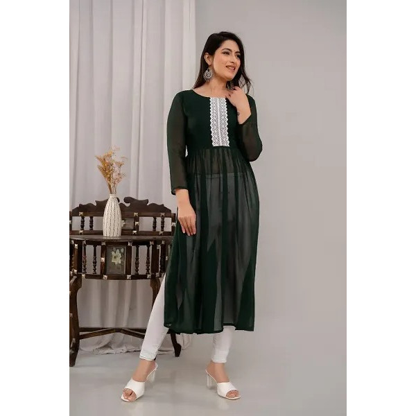 GR-Fancy Faux Georgette Kurtas For Women [Low Budget Product]