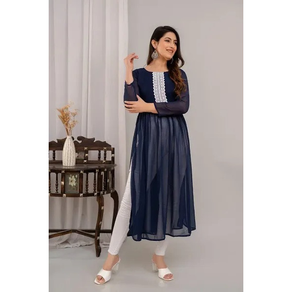 GR-Fancy Faux Georgette Kurtas For Women [Low Budget Product]