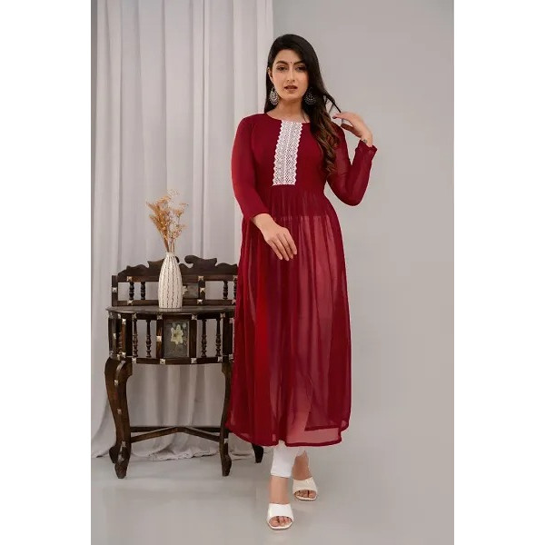 GR-Fancy Faux Georgette Kurtas For Women [Low Budget Product]