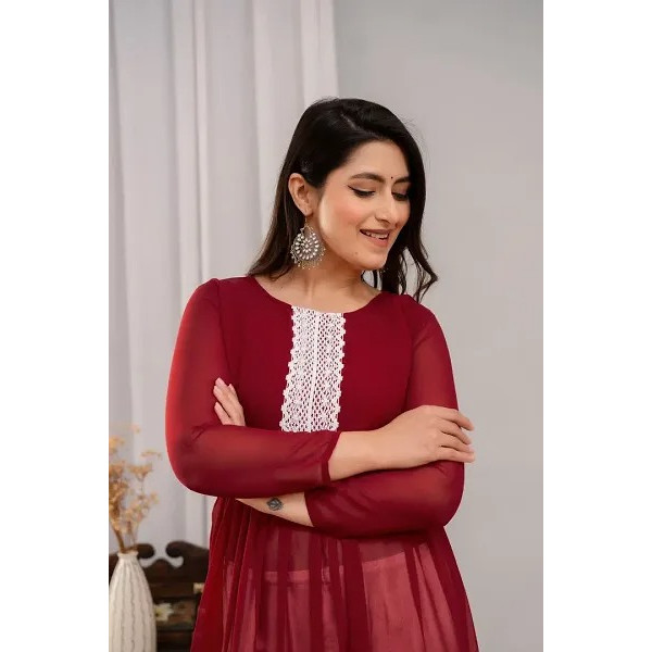 GR-Fancy Faux Georgette Kurtas For Women [Low Budget Product]