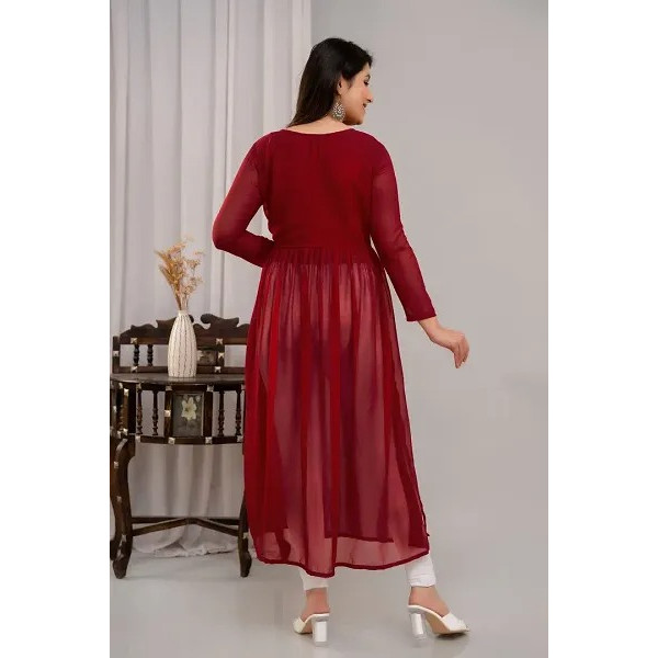 GR-Fancy Faux Georgette Kurtas For Women [Low Budget Product]