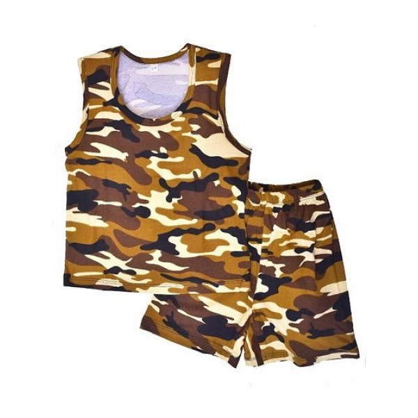 GR-Boys Self Pattern Tops with Shorts Cotton Sleev...