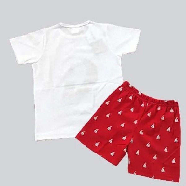 GR-Kids Cotton Blend T-Shirts with Shorts clothing sets (Red/White)