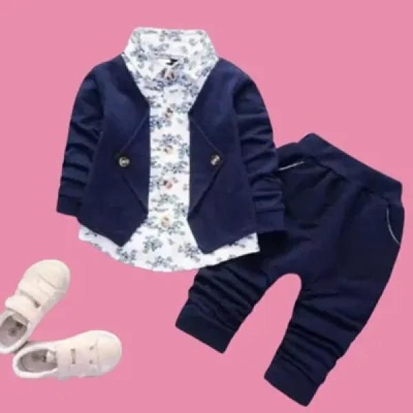 GR-Navy Cotton Spandex Jacket with Trousers Clothi...