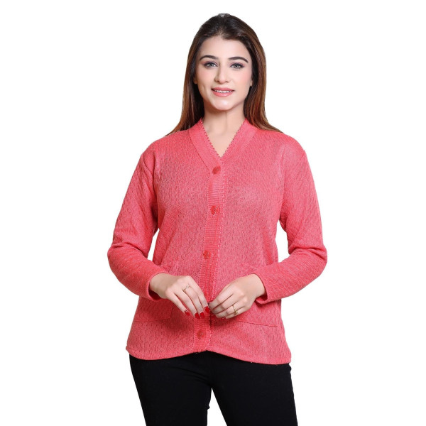 SP-Elegance in Every Stitch: Women's Full Sleeves V-Neck Solid Winter Wool Sweater [Premium Product]