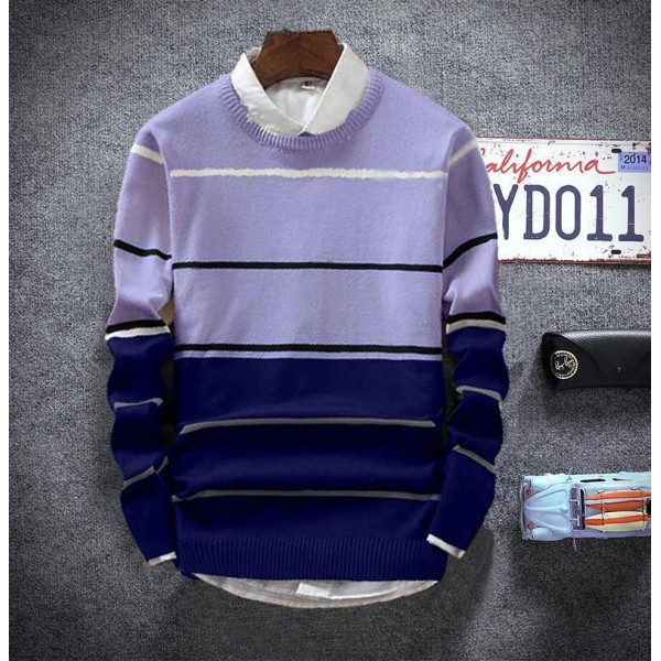 SP-Cotton Blend Stripes Full Sleeves Regular Fit Sweatshirts [Premium Product]