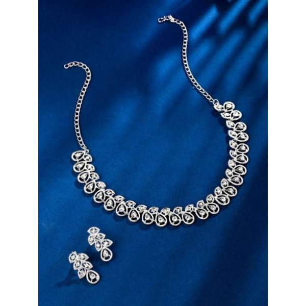 GR-Chic Alloy Jewel Set (Silver Finish) [Low Budge...