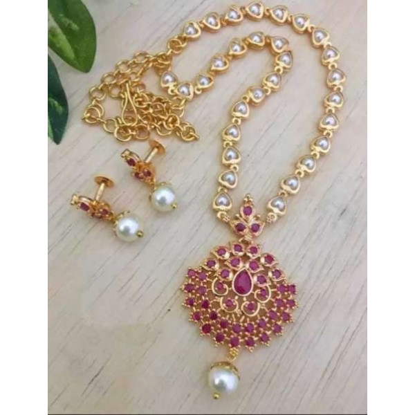 GR-Glamorous Alloy Jewel Set (Gold & Pink) [Pr...