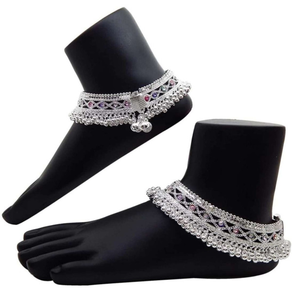 GR-14ank Silver Anklet (Pack of 2) [Premium Produc...