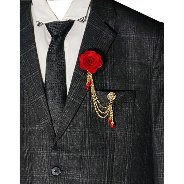 GR-Red Flower Chain Brooch for Men and Women [Premium Product]