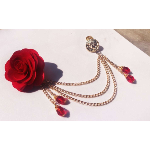 GR-Red Flower Chain Brooch for Men and Women [Premium Product]
