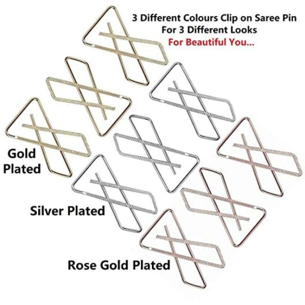 GR-Safety Saree Pin Multipurpose Dupatta Chunri Plate Hijab Pins for Women & Girls Brooch (Gold, Silver) [Low Budget Product]