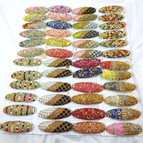 GR-Premium Quality - Heavy Jarkan Studded Fancy Saree Pin - Pack of 6 Pcs Brooch (Multicolor) [Low Budget Product]