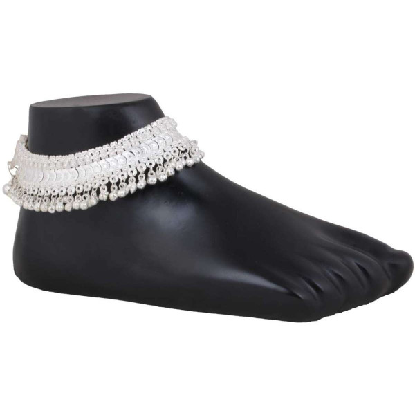 GR-Majestic Sterling Silver Bridal Anklet with Ghungroo [Premium Product]
