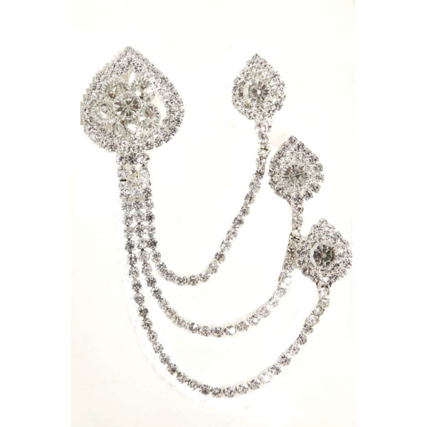 GR-3 Button Silver Heart Brooch For Men's Sherwani...