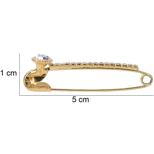 GR-DIAMOND SAREE PIN (BROOCH) Brooch (Gold) [Low Budget Product]