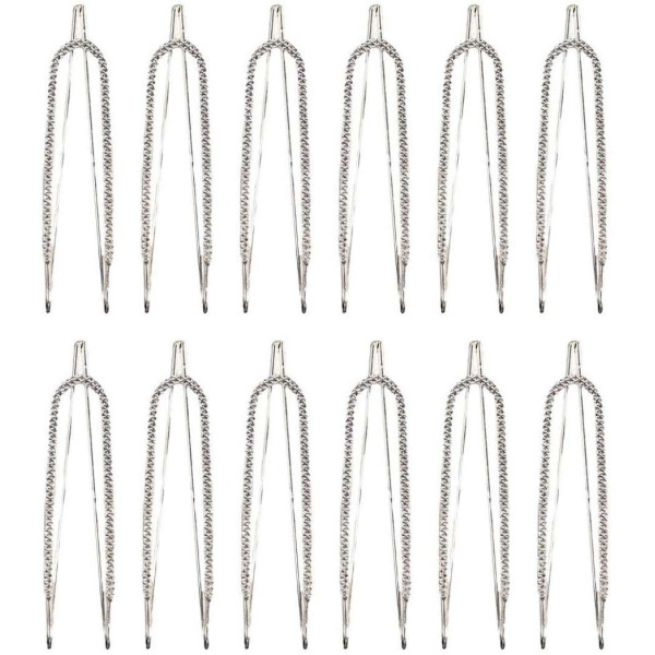 GR-Silver Clip on Safety Sari Sadi Pin Pleats Pall...