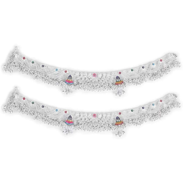 GR-Meena Work Sterling Silver Anklet for Women [Premium Product]