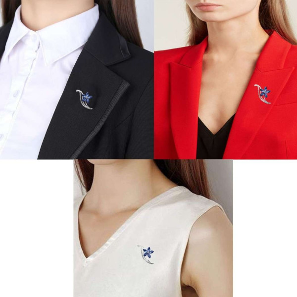 GR-mahi Floral Designer Montana Blue Crystal Brooch Brooch (Blue) [Premium Product]