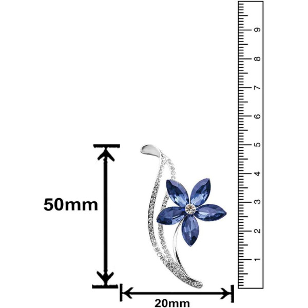 GR-mahi Floral Designer Montana Blue Crystal Brooch Brooch (Blue) [Premium Product]