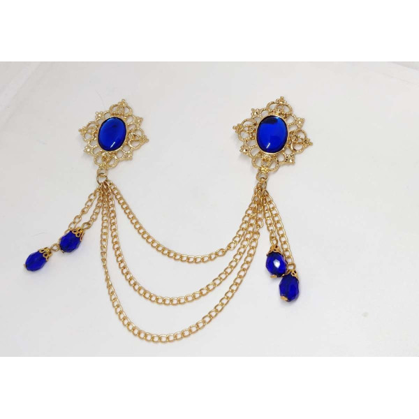 GR-roomiverse Nile Blue Brooch with Layer of Manacles Brooch (Multicolor) [Low Budget Product]