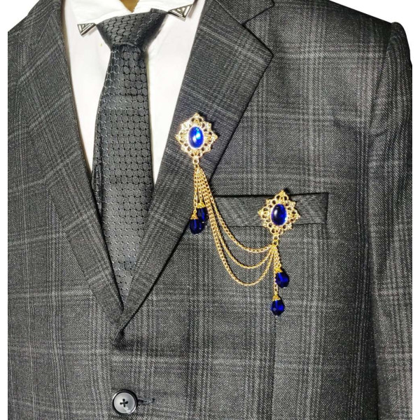 GR-roomiverse Nile Blue Brooch with Layer of Manacles Brooch (Multicolor) [Low Budget Product]