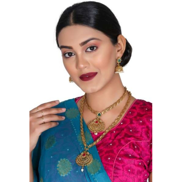 GR-Regal Alloy Jewel Set (Ruby Red, White, Gold & Green) [Premium Product]