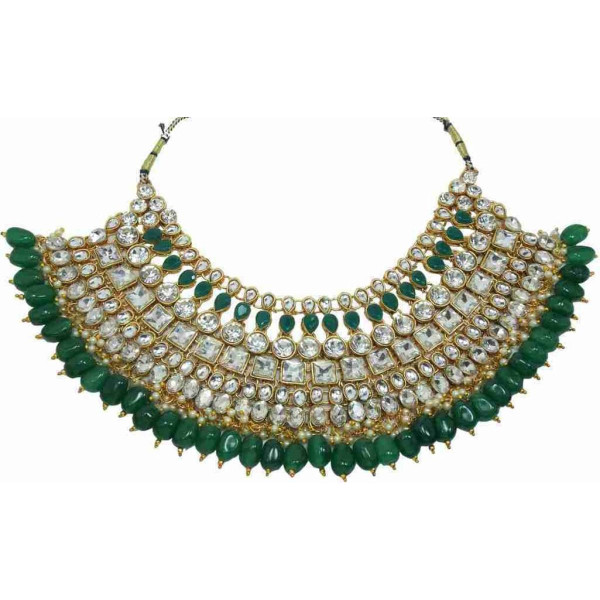 GR-alloy jewelry set (green, silver) [Premium Product]