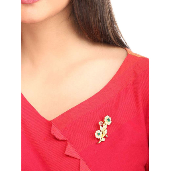 GR-KRADBRCH-SAREFLW-MC Brooch (Multicolor) [Premium Product]