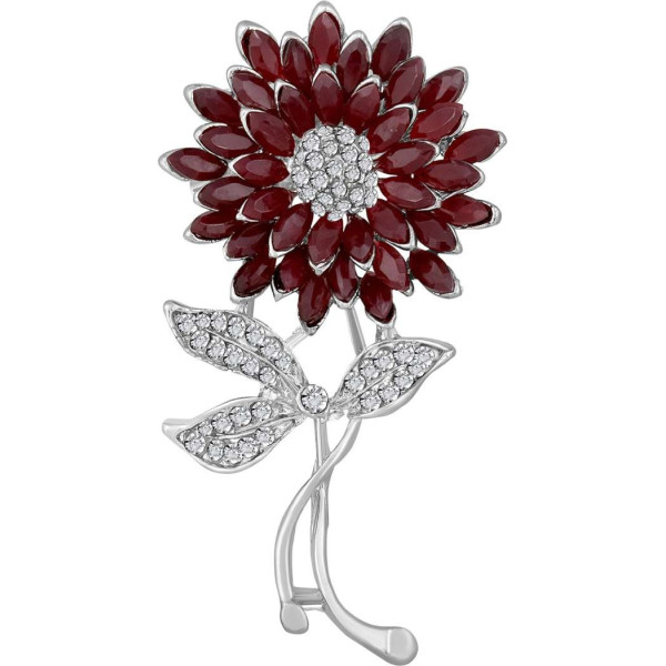 GR-mahi Sunflower Brooch / Lapel Pin Brooch (Red) [Premium Product]